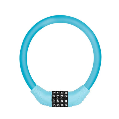 4 Digital Code Anti-Theft Bicycle Cable Lock Stainless Steel Security Locks Portable Combination Code Padlock blue
