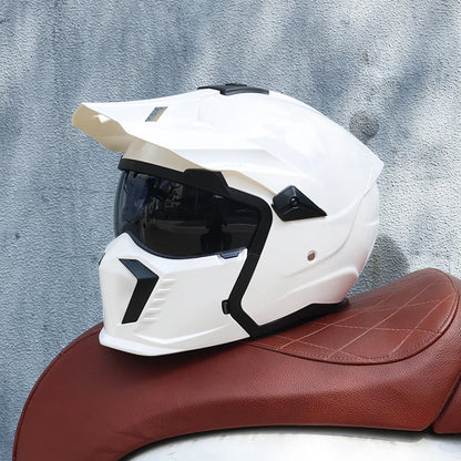 Fighter Combination Helmet Retro Motorcycle Helmet Men's and Women's Half Full Helmet 4 China