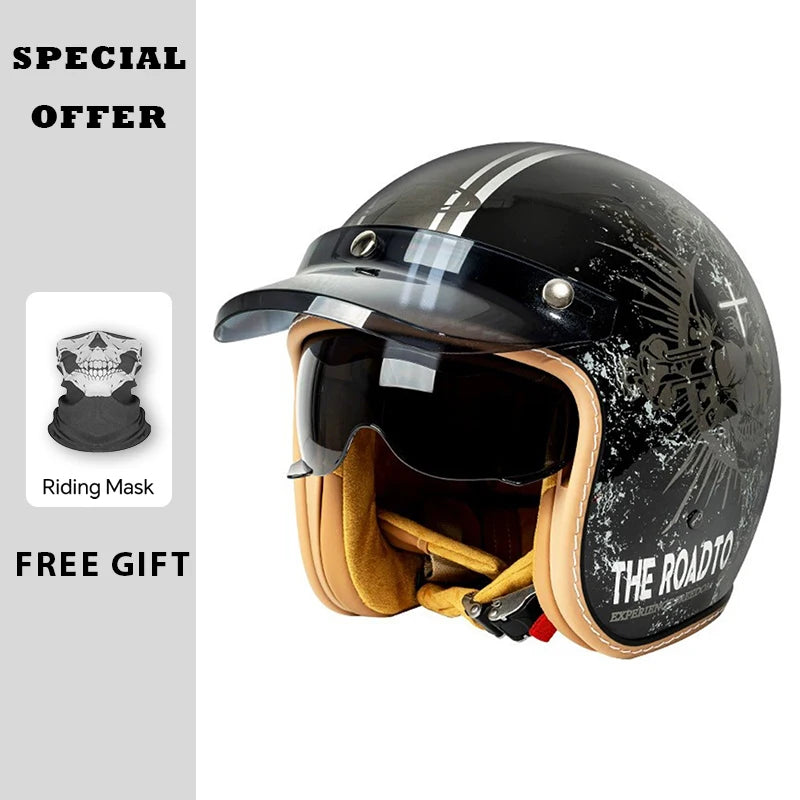 Jet Helmet Men Women Motorcycle Helmet DOT Approved Open Face Helmet TYPE D CHINA
