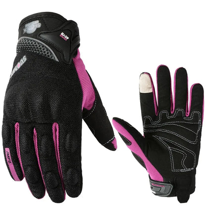 SUOMY Breathable Full Finger Racing Motorcycle Gloves Quality Stylishly Decorated Antiskid Wearable Gloves Size S-XXL Black Purple