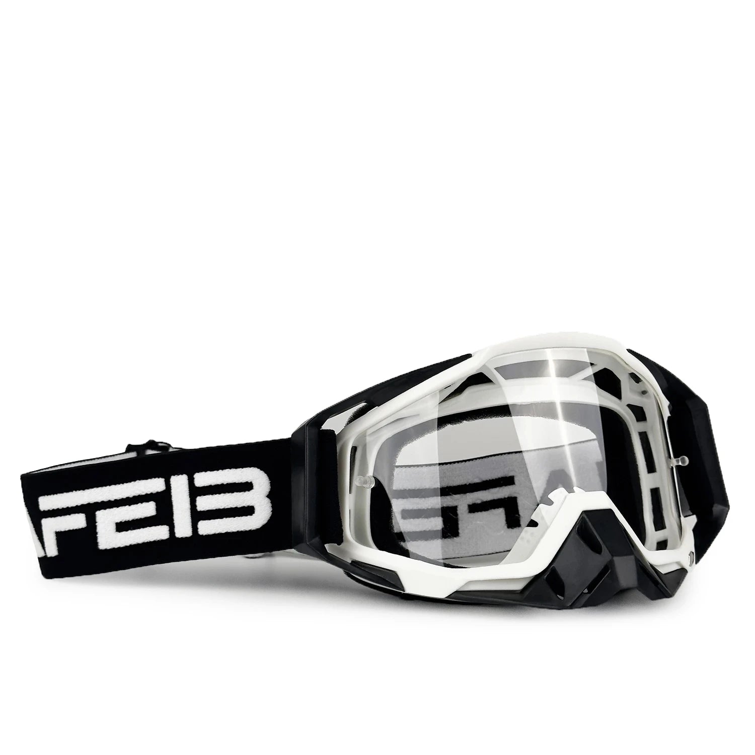 NAFEIB Motocross Glasses Motorcycle Sunglasses Man Windproof Protection Skiing Cycling Racing Off-Road Goggles Tear-off Film BWB-CLEAR