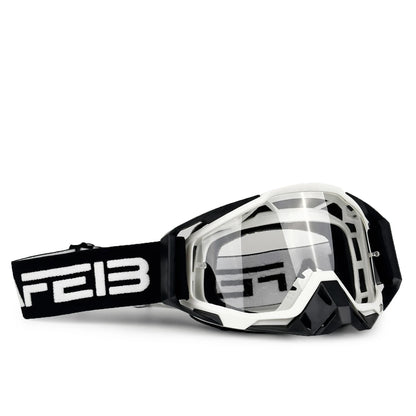 NAFEIB Motocross Glasses Motorcycle Sunglasses Man Windproof Protection Skiing Cycling Racing Off-Road Goggles Tear-off Film BWB-CLEAR