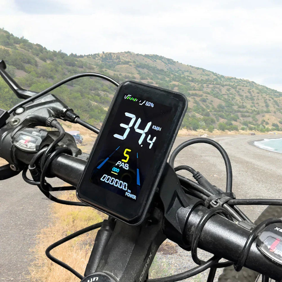 X3 Color LCD E-Bike Display – 24V/36V/48V Monitor with 5-Pin Waterproof Connector