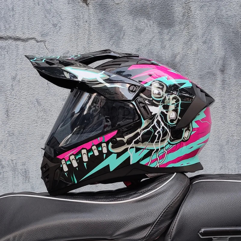 motorcycle helmet certified with brown lens, full face CASCO off-road motorcycle anti glare 17 China