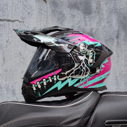 motorcycle helmet certified with brown lens, full face CASCO off-road motorcycle anti glare 17 China