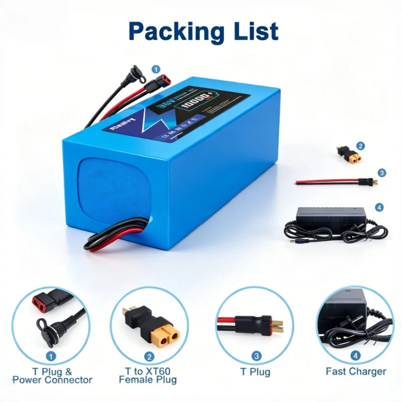 Aleaivy Genuine 48V 16Ah 13S5P Lithium-Ion E-Scooter Battery with 30A BMS (500W–1000W)