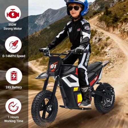 sturdy footpegs and frame design of kids electric dirt bike