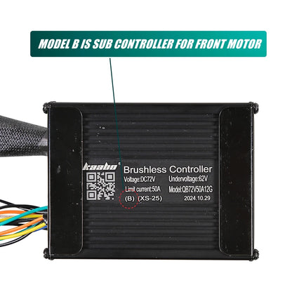 72V50A Sine Wave Controller for 72V 11-Inch KAABO WOLF KING GT PRO Electric Scooter With TFT Center Display for Front Rear Motor