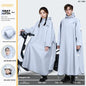 Women's Raincoat Riding Bike Full-body Rainproof Men's Adult One-piece Thick Electric Car Oxford Cloth Motorcycle Rain Poncho Silver grey