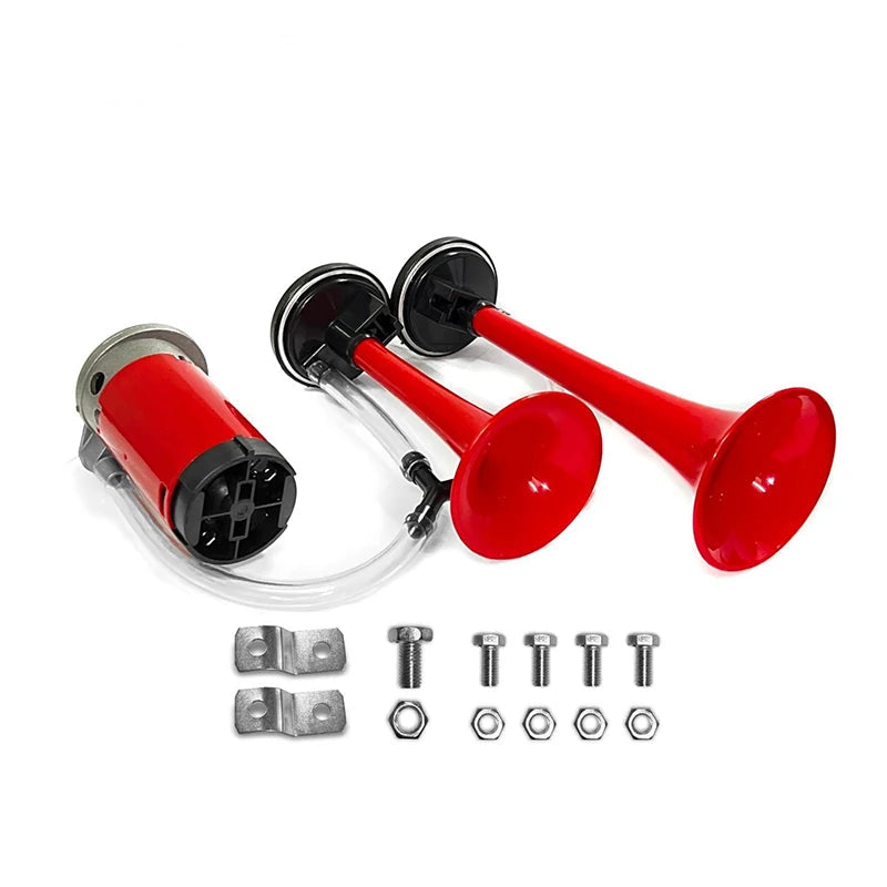 DC12/24V Dual Tone Air Horn Sets Trumpet With Compressor Speaker Powerful Durable 135dB Super Loud For Motorcycle Car Boat Truck