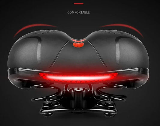 Reflective Shock Absorbing Hollow Bike Saddle MTB Bicycle Seat Breathable Rainproof Cycling Road Mountain Cyxling Accessory