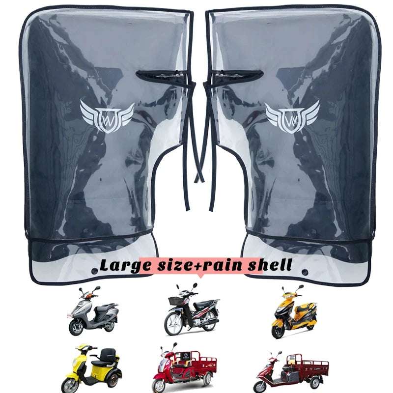 Motorcycle Scooter Bicycle Windproof Rainproof Winter Keep Warm Hot Protect Handlebar Handle Large Guard Cover Gloves black