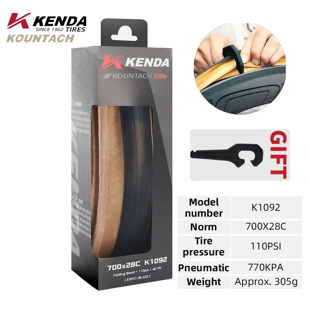 Kenda K1092 New 700x25/28c Puncture Protection Urltra-Light Bicycle Rubber Folding Tire Road Bicycle Puncture Resistant Tyre 700x28C Brown 1pc China