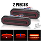 3 in 1 Motorcycle Led Brake Tail lamp Turn signal Light DRL Sequential Signal Lamps Taillight For Truck Trailer RV Cafe Racer 2pcs 45leds 125mm