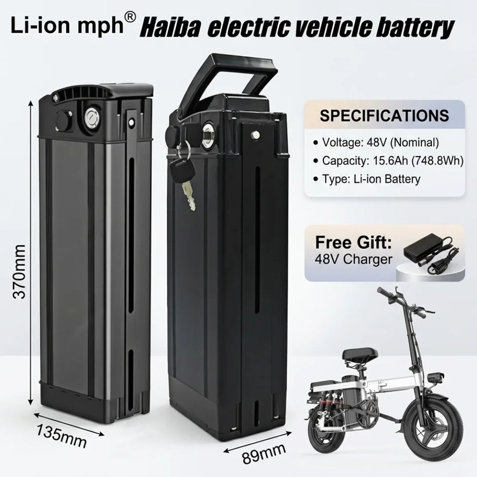 48V Folding Bicycle Battery 18650 Lithium Pack main product view