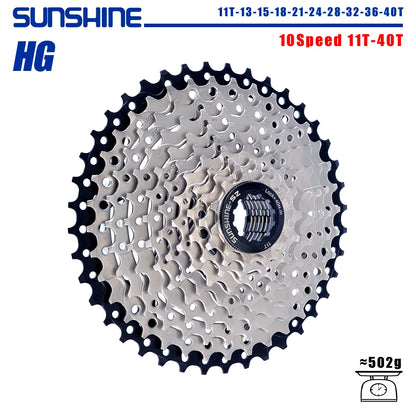 SUNSHINE Bicycle Cassette 8/9/10/11/12Speed Freewheel 32/36T/40T/42T/46T/50T/52T Sprocket HG Structure Flywheel For SHIMANO/SRAM 10 Speed 11T-40T China