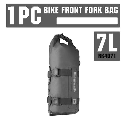 Rhinowalk Bike Front Fork Bag Waterproof 4L/7L Quick Release Cycling Fork Rack Bikepacking Luggage Bag With Mounting Base Black-7L-1PC