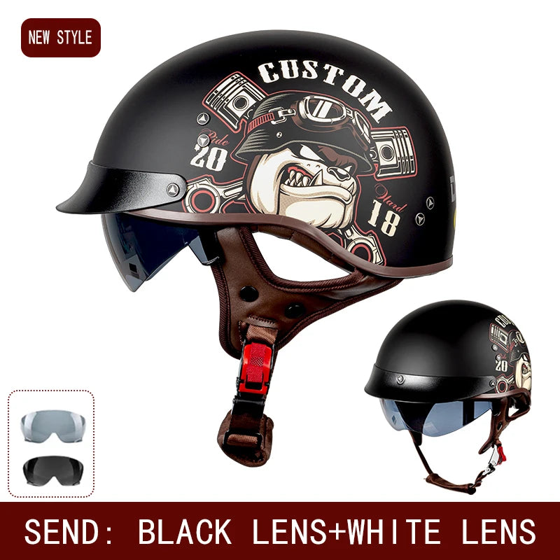 Retro helmet motorcycle helmet motorcycle half helmet four seasons summer wear