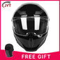 Motorcycle helmet matte black with reserved Bluetooth slot DOT certified sun protection breathable Glossy Black A CHINA