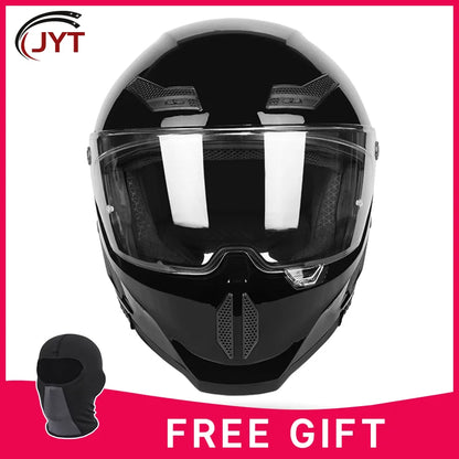 Motorcycle helmet matte black with reserved Bluetooth slot DOT certified sun protection breathable