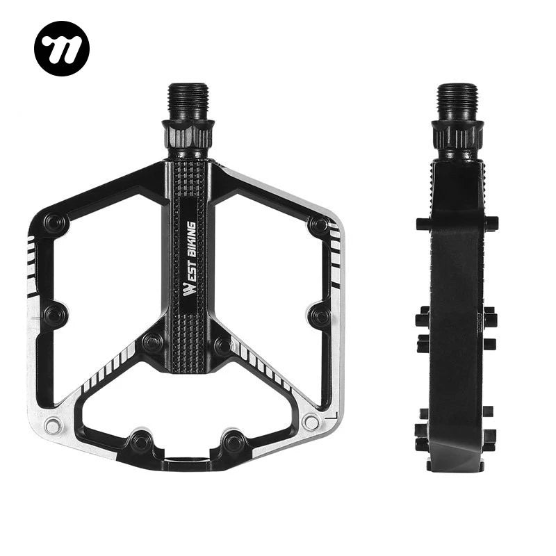 WEST BIKING Bicycle Pedal Aluminum Alloy Pedal Mountain Bike Pedal Chrome-Molybdenum Steel Axle Pedal