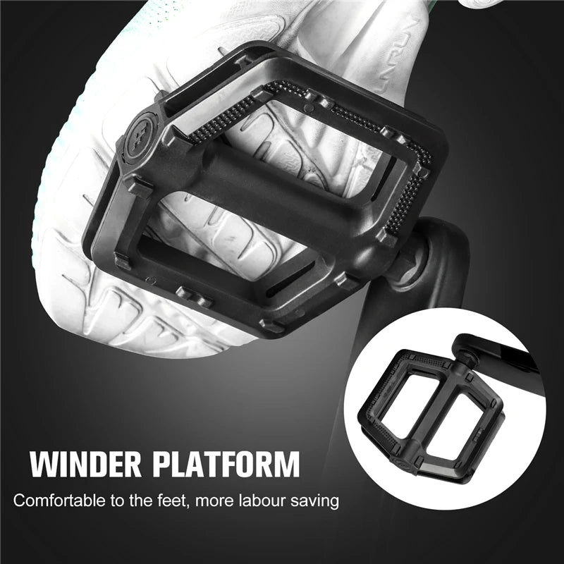 WEST BIKING Bicycle Pedals MTB Road Bike Pedal Foot Plat Anti-slip 9''16 Standard Pedals Classic Pedal Cycling Accessories