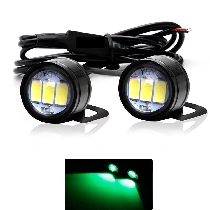 2X LED Motorcycle Light Moto Driving Light Strobe Blue Strobe Flashing Eagle Eye Light Accessories Headlight Fog Lamp 12V White