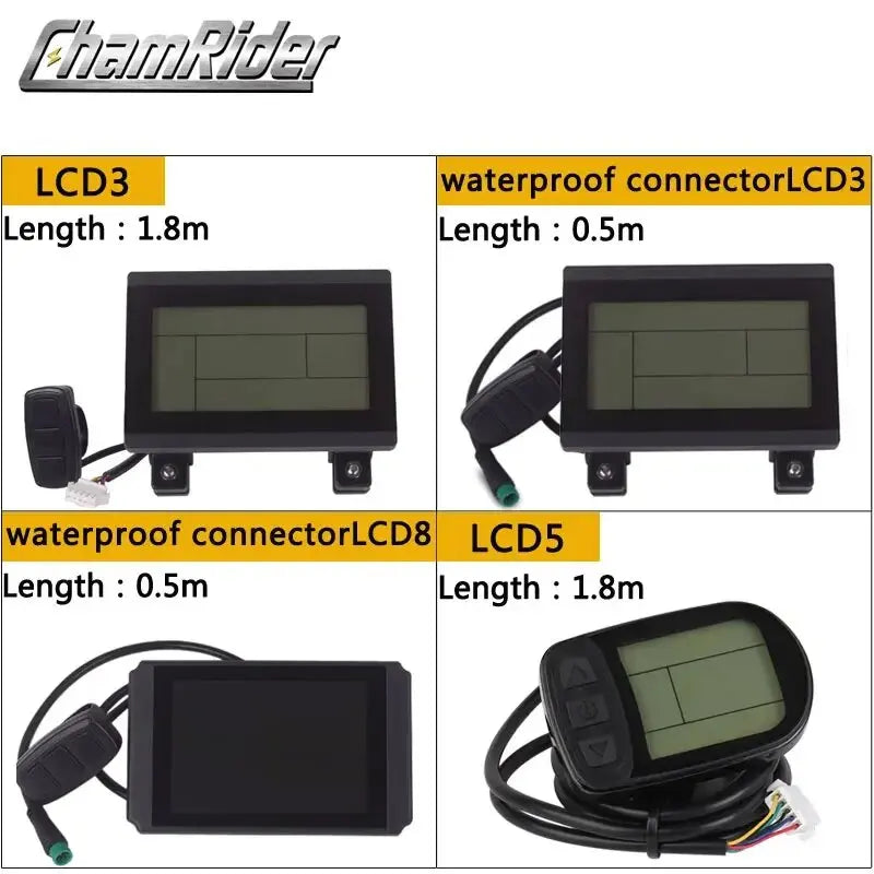 KT LCD Meter for Electric Bicycle, Intelligent Controller, Ebike LCD Panel, Julet, Waterproof, LCD3, LCD8HU, 24V, 36V, 48V