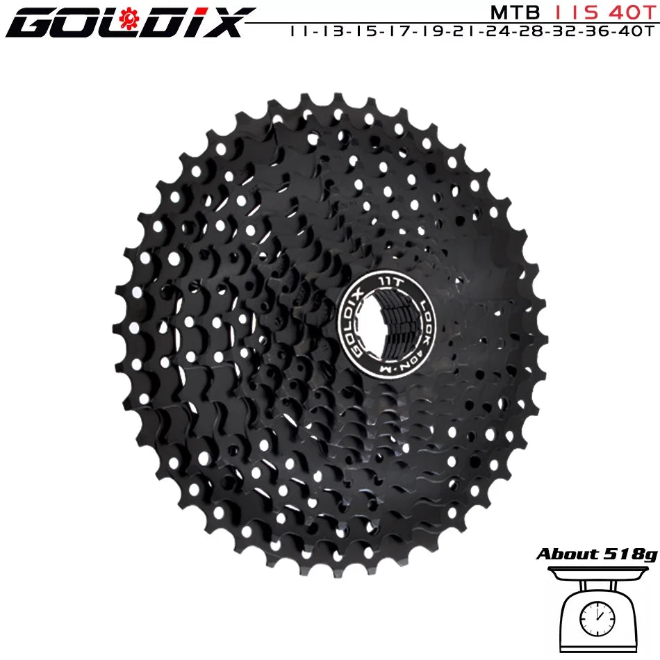 GOLDIX Black MTB Cassette 8/9/10/11/12 Speed 40/42/46/50T K7 Bicycle Freewheel Sprocket
