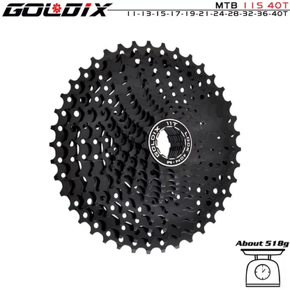 GOLDIX Black MTB Cassette 8/9/10/11/12 Speed 40/42/46/50T K7 Bicycle Freewheel Sprocket