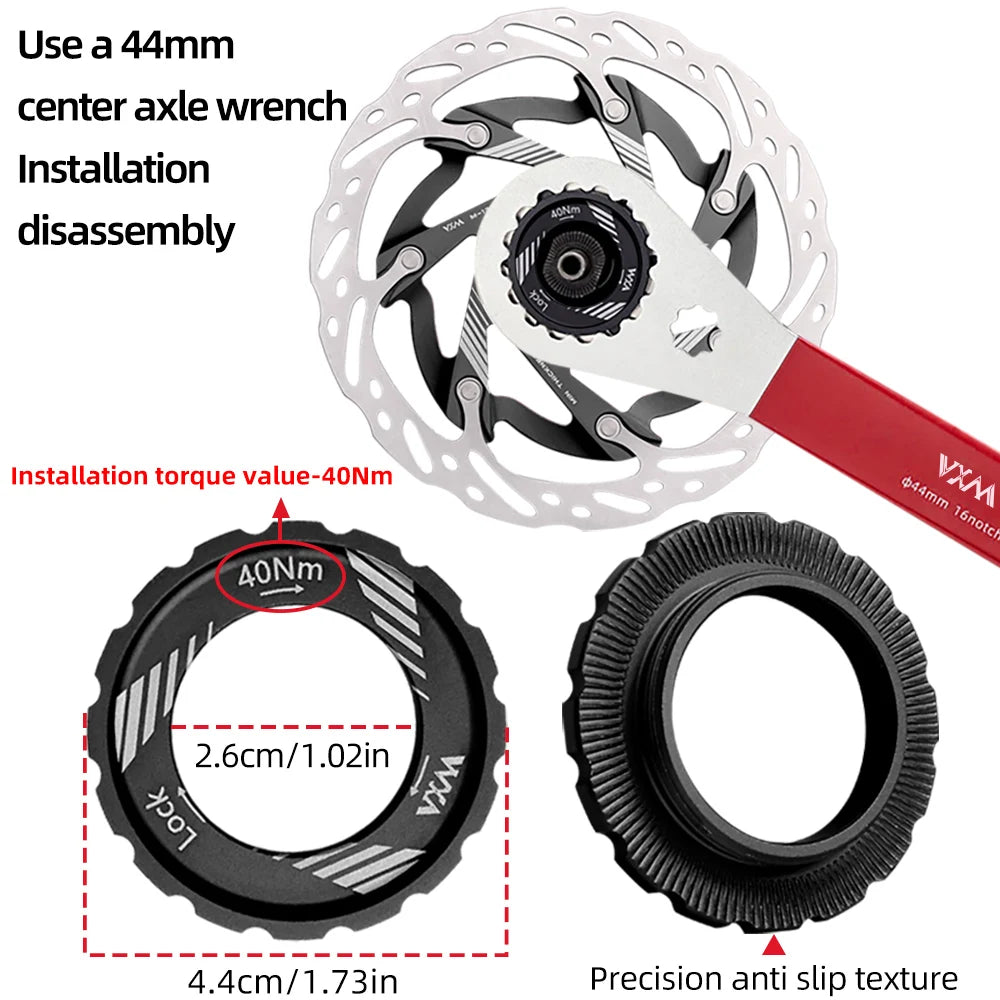 VXM Road Bicycle Center lock Disc Brake Rotor Pads CNC Lighweight Aluminum Alloy MTB Bike Rotors 140mm 160mm Cycling Discs Parts