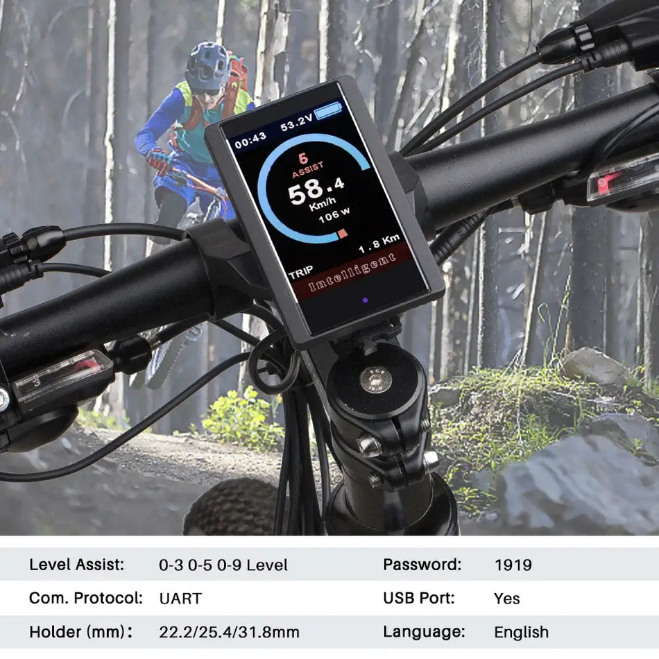BAFANG Ebike Color Display for BBS01B BBS02B BBSHD 860C P850C 500C DPC18 C965 36V 48V 52V UART Mid-Drive Meter