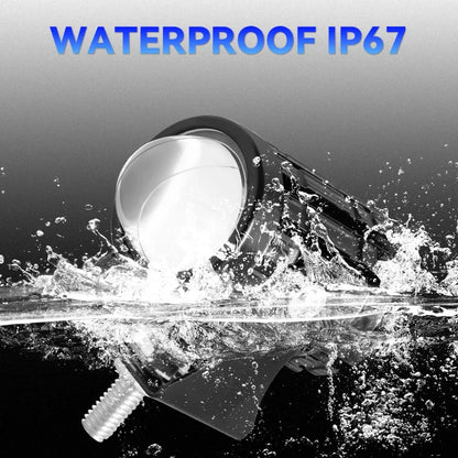 Universal Motorcycle LED Headlight Projector Lens Dual Color ATV Scooter Driving Lamp Fog Light Auxiliary Spotlight Lamp