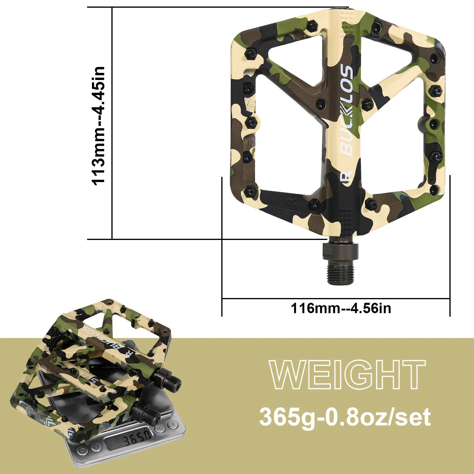 BUCKLOS Bicycle Pedal Nylon Mountain Bike Pedal Widen Road Bicycle Pedals Non-slip MTB Pedals for AM BMX Folding Bike