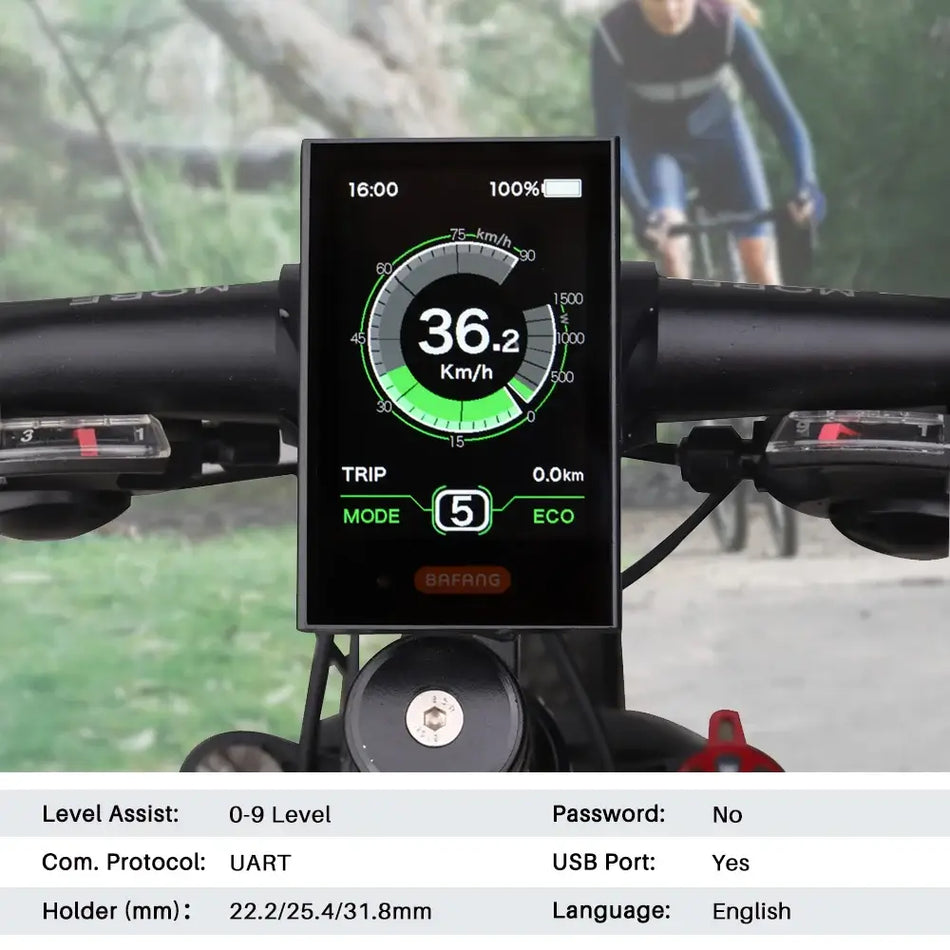 BAFANG Ebike Color Display for BBS01B BBS02B BBSHD 860C P850C 500C DPC18 C965 36V 48V 52V UART Mid-Drive Meter