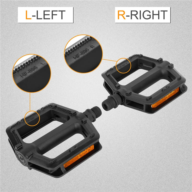 WEST BIKING Bicycle Pedals MTB Road Bike Pedal Foot Plat Anti-slip 9''16 Standard Pedals Classic Pedal Cycling Accessories