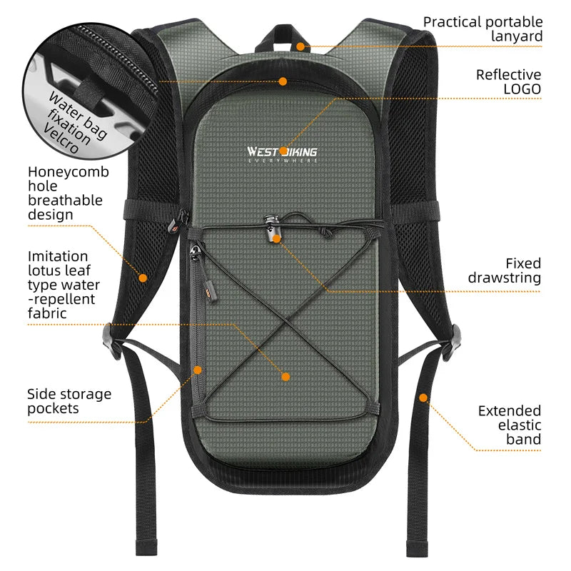 WEST BIKING 7L Cycling Backpack Bicycle Bags Outdoor Sport Climbing Hiking MTB Road Bike Hydration Backpack Men Women Bag