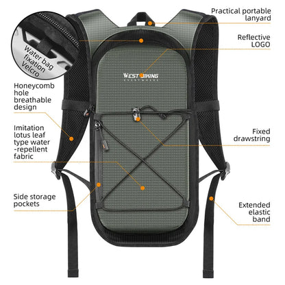 WEST BIKING 7L Cycling Backpack Bicycle Bags Outdoor Sport Climbing Hiking MTB Road Bike Hydration Backpack Men Women Bag