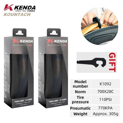 Kenda K1092 New 700x25/28c Puncture Protection Urltra-Light Bicycle Rubber Folding Tire Road Bicycle Puncture Resistant Tyre 700x28C Black 2pcs China