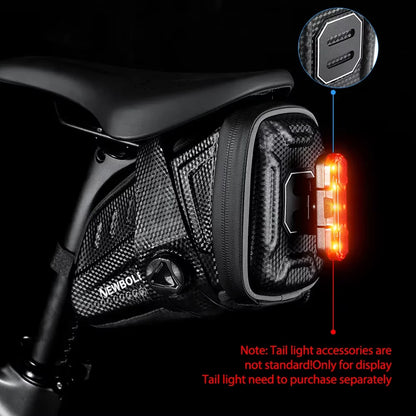 NEWBOLER Waterproof Bicycle Saddle Bag MTB Road Bike Saddlebags Reflective Striped Bicycle Tool Bag MTB Bike Bag Accessories
