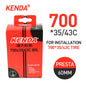 KENDA Bicycle Inner Tube 1PC 700C 23-25C 28-32C 35-43C Schrader Presta Butyl Rubber MTB Road Bike Tube Inner Tyre Bicycle Parts 700-35-43C-FV60L