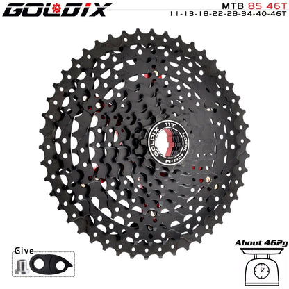 GOLDIX Black MTB Cassette 8/9/10/11/12 Speed 40/42/46/50T K7 Bicycle Freewheel Sprocket