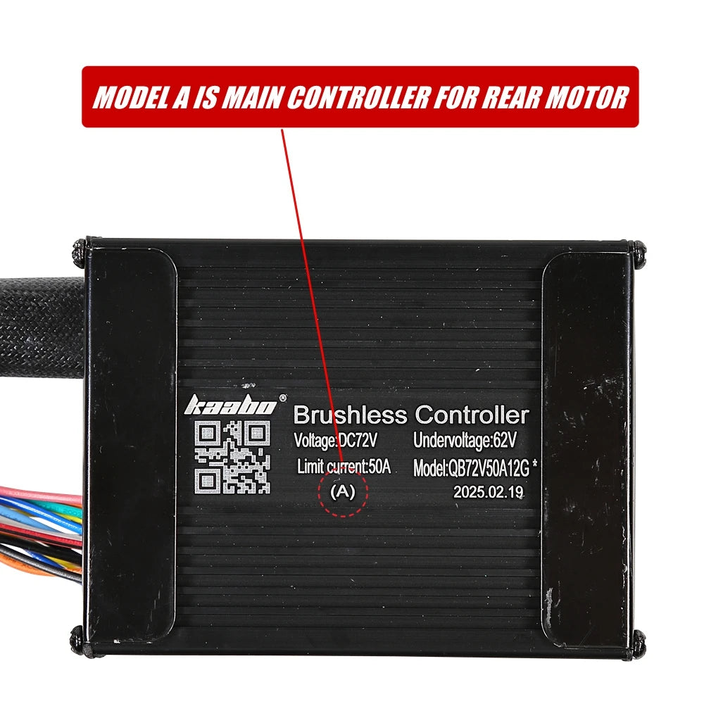 72V50A Sine Wave Controller for 72V 11-Inch KAABO WOLF KING GT PRO Electric Scooter With TFT Center Display for Front Rear Motor