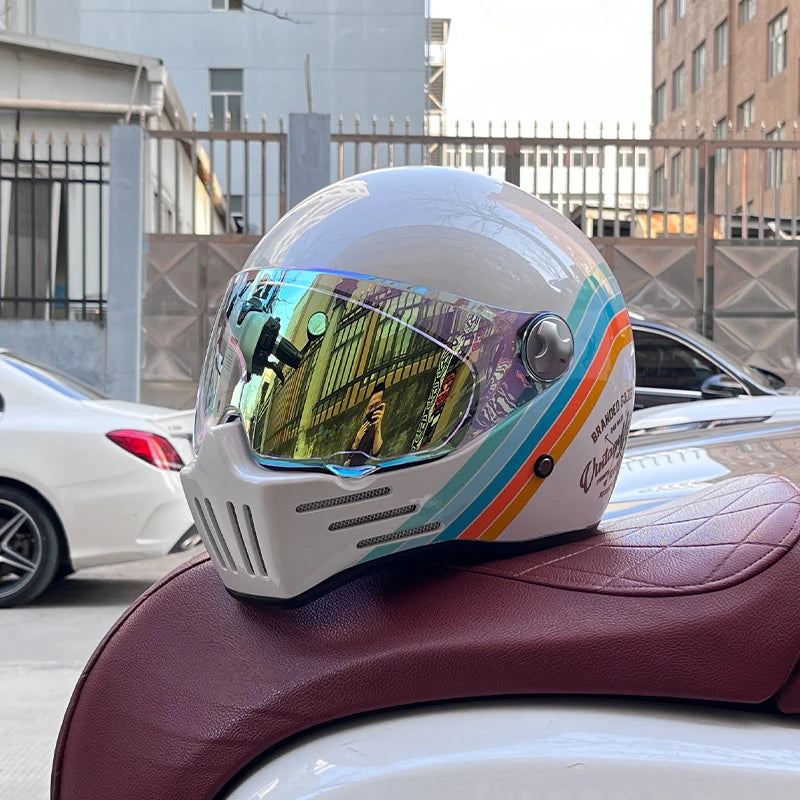 DOT Motorcross Motorcycle Vintage Helmet Moto Racing Ride Full Face Helmet 23