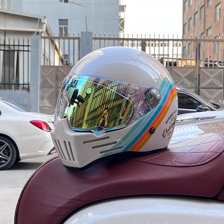 DOT Motorcross Motorcycle Vintage Helmet Moto Racing Ride Full Face Helmet 23