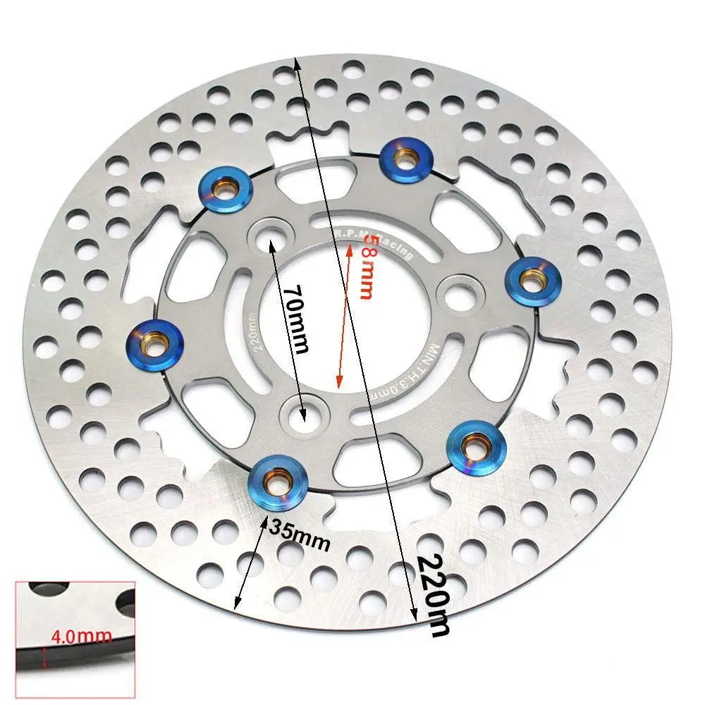 220mm RPM Motorcycle Brake Disc Floating Disk Rotor Brake Caliper Universal 3 Hole Front Rear Wheel For Yamaha Scooters Niu Grey 220mm CHINA