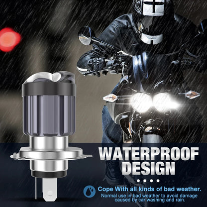 30000LM Motorcycle Headlight LED BA20D H6 H4 Bulbs Double Lens White Yellow Hi Lo Lamp CSP Spotlight For Moto Scooter ATV White