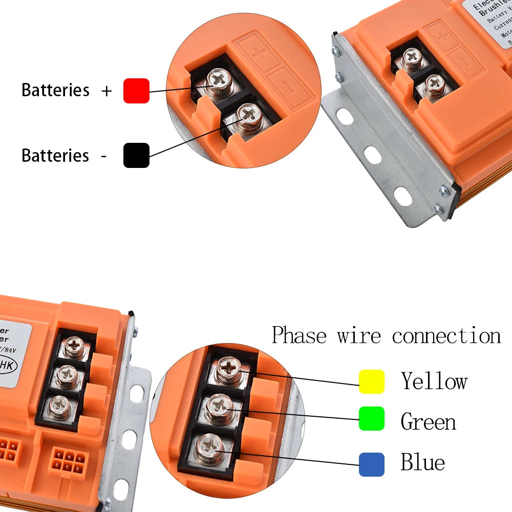 JRAHK 36V-84V ElectricBicycle Brushless DC Controller 48V 2500W Sine Wave Controller 72V 3000W Electric Scooter Accessories