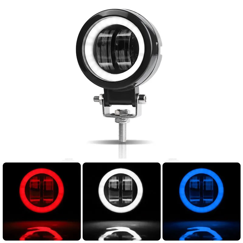 3 Inch LED Signal Lights Headlight Foglamp Round Square DRL Spot Beam Angle Eye Adjustable Bracket For Motorcycle Bike Automoble