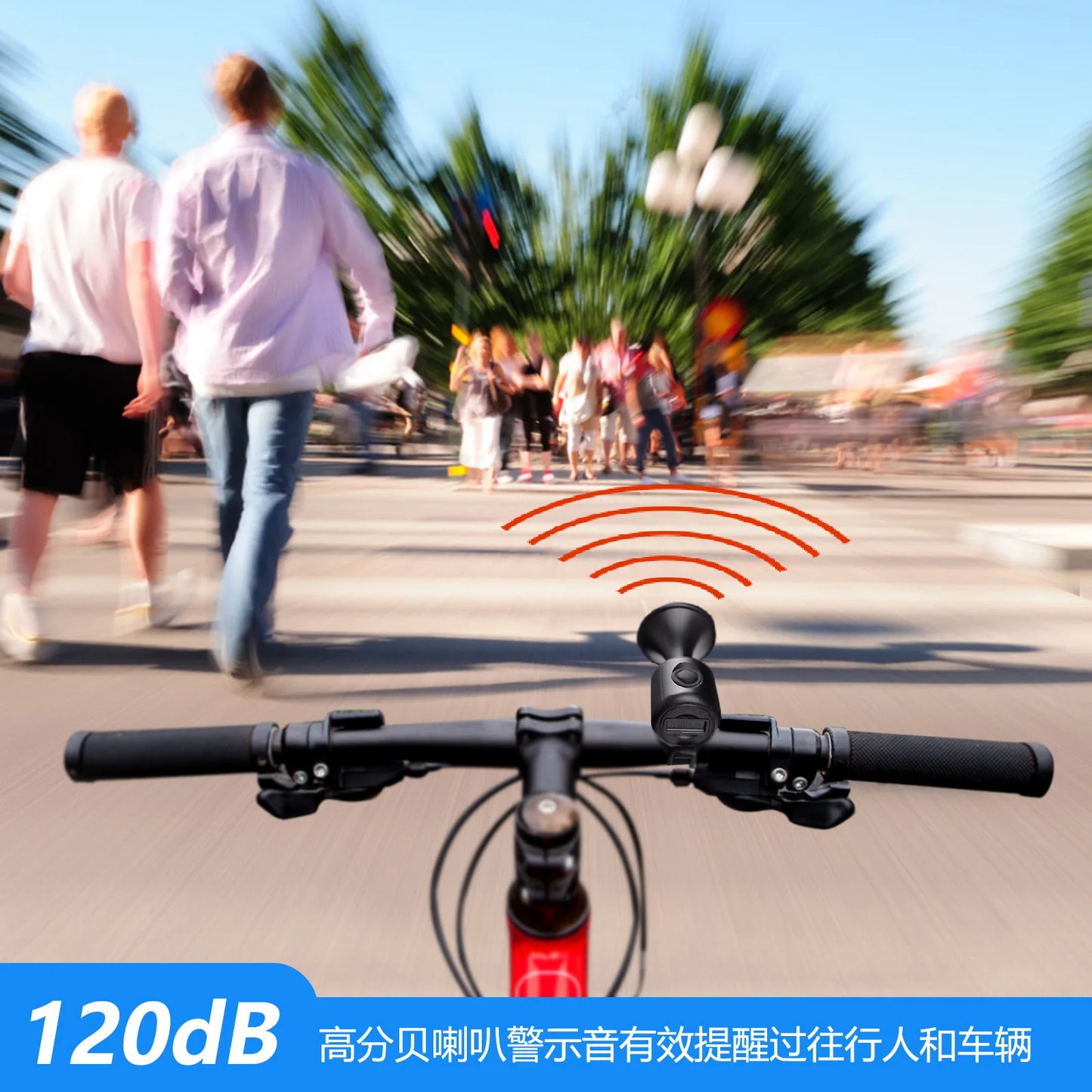 TWOOC Bicycle Electronic Horn, Loud Warning Sound, CR2032 Battery, 120dB, IPX4 Waterproof, Suitable for Road and Mountain Bike